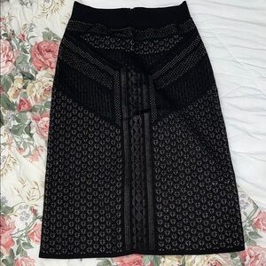 NWOT Frank Lyman Design Black/Tan Textured Pencil Skirt